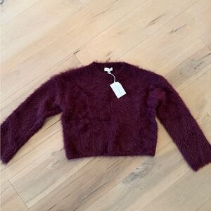 New with tags size small Lucy Paris Fuzzy Burgundy/plum Sweater